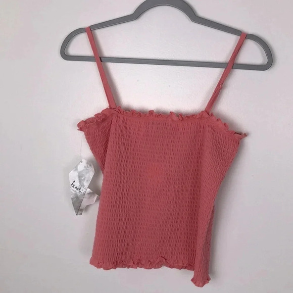 NEW Crave Fame Juniors’ Ruffle Smoked Top Size L - Picture 4 of 9